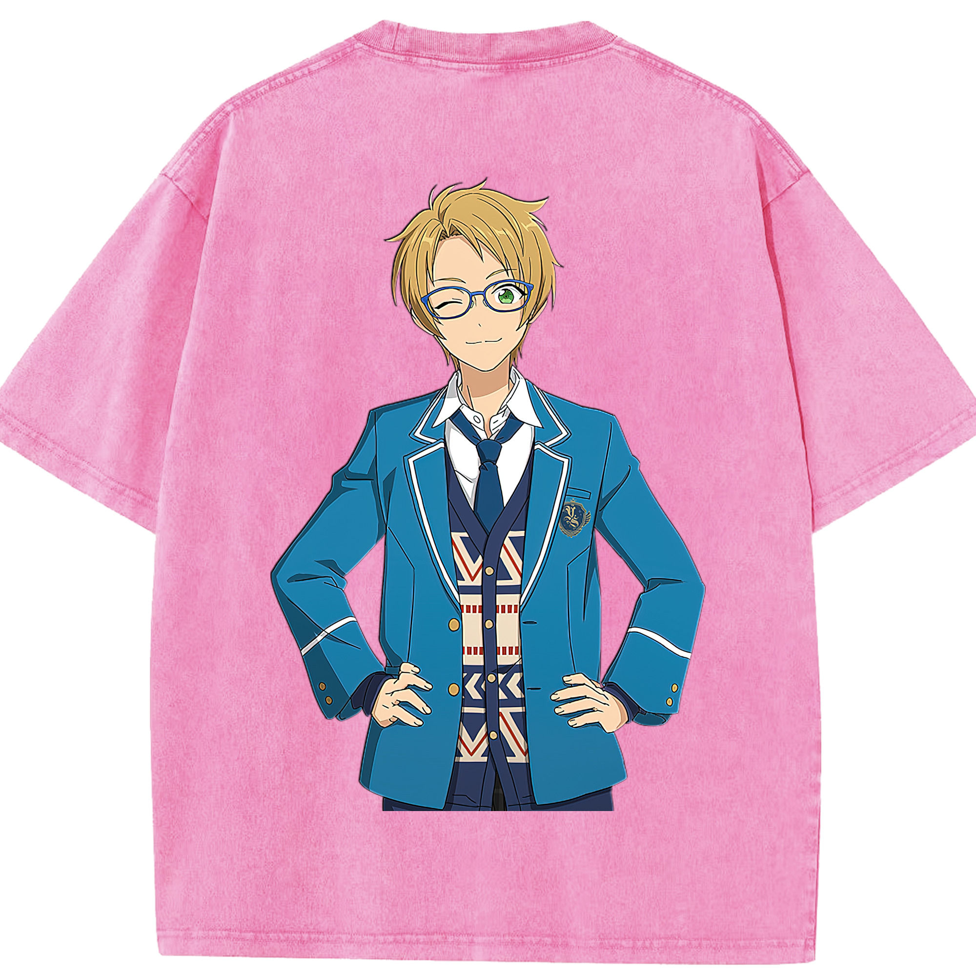 （画像用） あんさんぶるスターズ! Ensemble Stars 綿100% ヴィンテージ風 半袖Tシャツ（背面プリント）